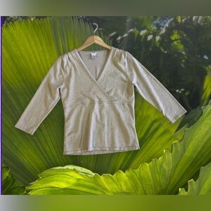 EVELYN Free People Silk‎ Viscoses Lurex Nylon Golden Bright Long Sleeve Size L